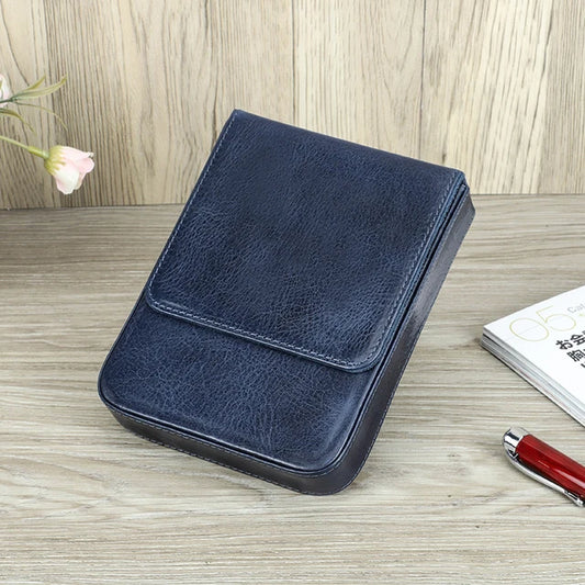 CONTACT'S FAMILY Handmade Fountain Pen Case Leather for Men Women Holder Pen Pouch Retro Pen Box Organizer Boys Girls School